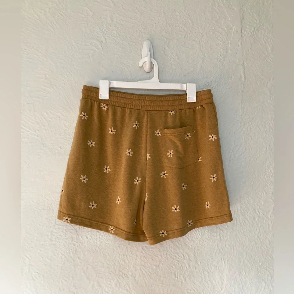 Jane & Delancey Mustard-Yellow Embroidered Shorts - Picture 3 of 6